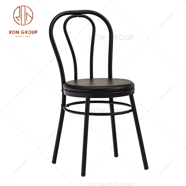 GA901C-45STP European wholesale restaurant furniture with leather seat metal frame dining chair for music bar & cafe & club