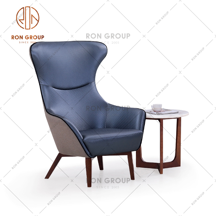 Hot Sale Restaurant Leisure Chair Wooden PU Leather Armchair For Hotel And Restaurant