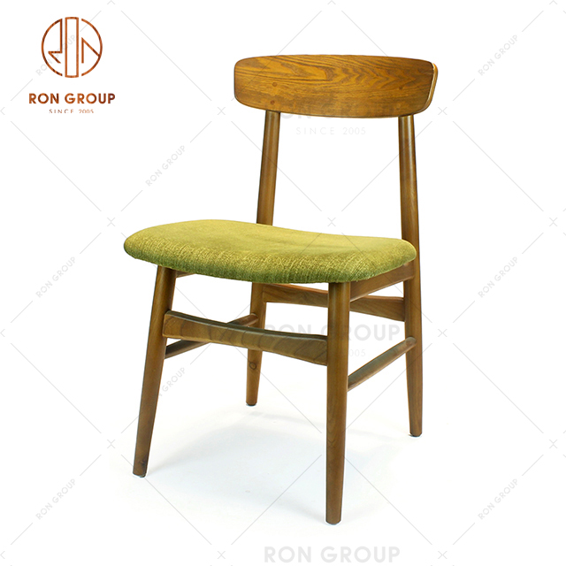 Commercial Comfortable Fabric Ash Wood Restaurant Dining Chair For Restaurant Hotel 