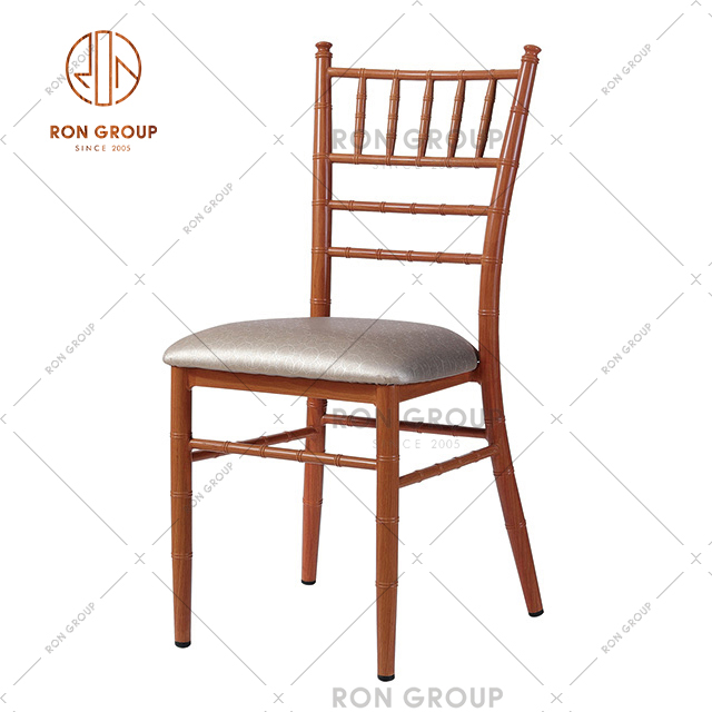 Outdoor wedding chair aluminum frame with imitation bamboo design and high quality soft cushion