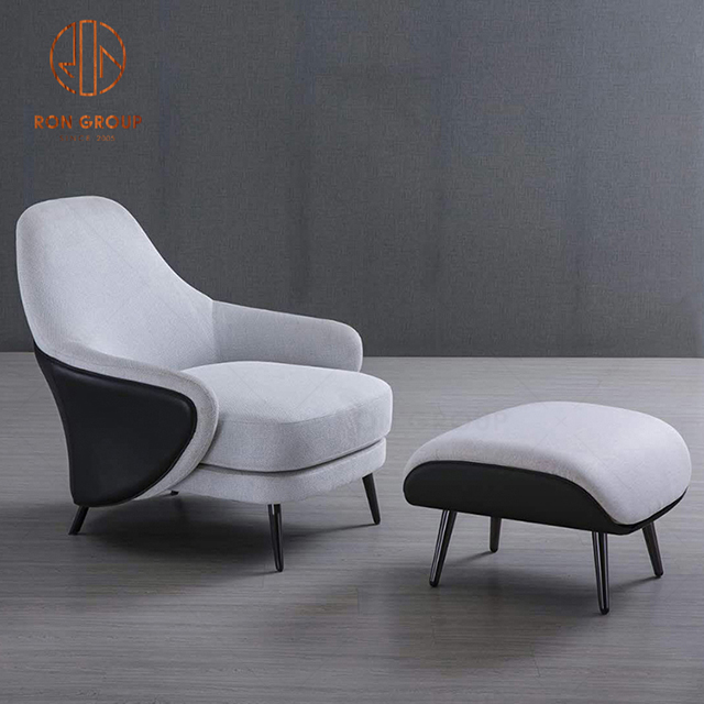 European Style Armchair Fabric Hotel Dining Chairs Carved Wooden Sofa Chair