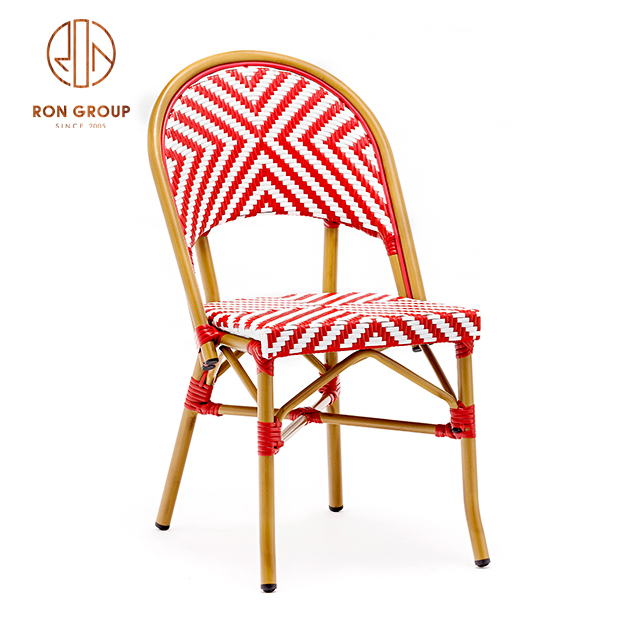 Hot Sale French Bistro Outdoor Rattan Chair in Bright Color