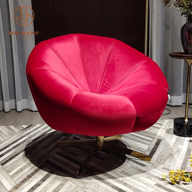 High Quality  Pink Chair Living Room Leisure Chair Hotel Lobby Metal Chair