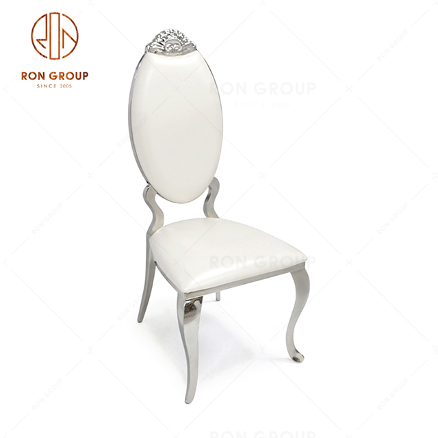 High Quality Luxury Wedding Furniture PU Leather Seat With Gold Stainless Steel Frame For Banquet & Hotel & Party