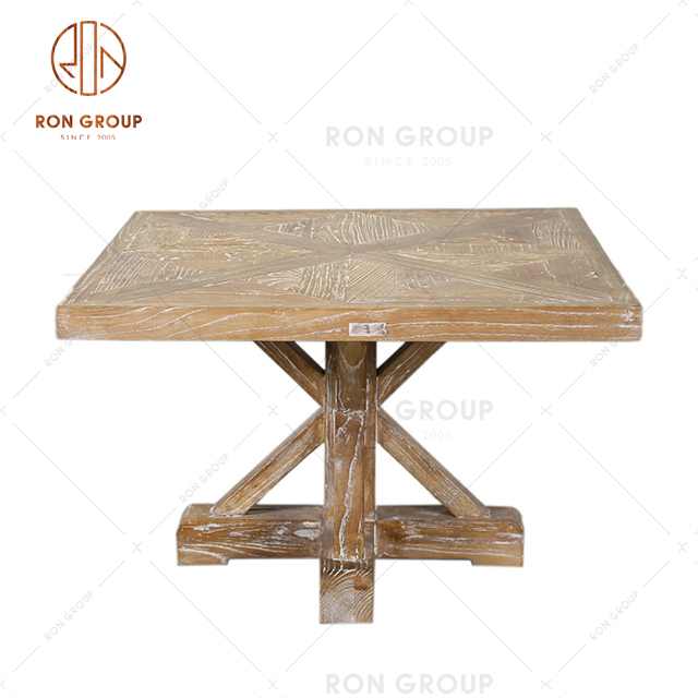 Commericial Wholesale Italy Restaurant Furniture Use High Quality Nature Solid Wood Table