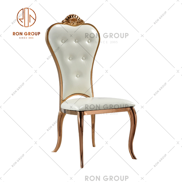 Factory Supplied Rose Gold/Gold/Silver Stainless Chair For Dinning Wedding Banquet