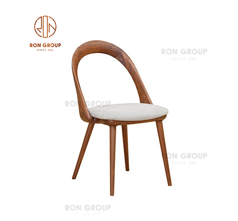 Simple design high quality solid wood chair with high rebound cushion for Italy steak restaurant 