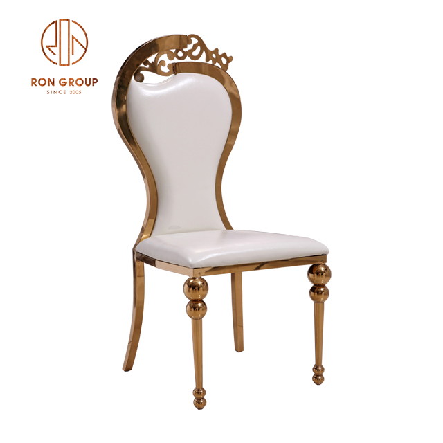 Elegant Style Golden High Seat Back Stainless Steel Wedding Chair