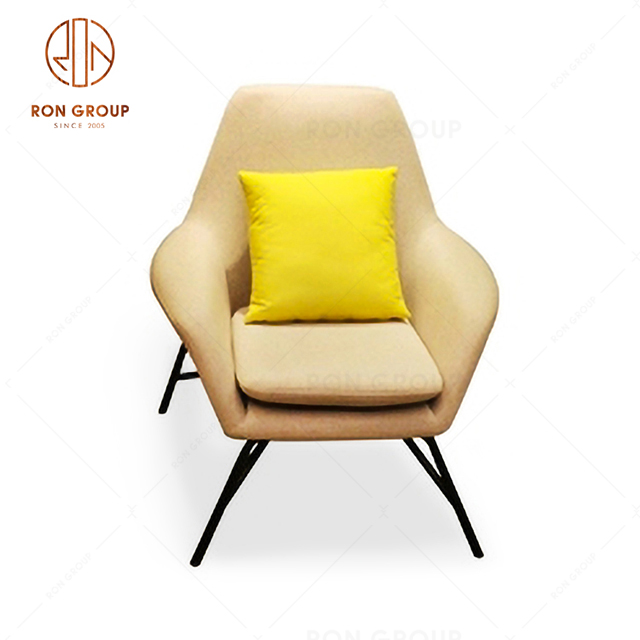Hot Sale Star Hotel Furniture Metal Frame Single Sofa Fabric Leisure Chair