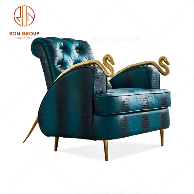 Popular Special Design Luxury Armchair Metal Single Sofa For Villa