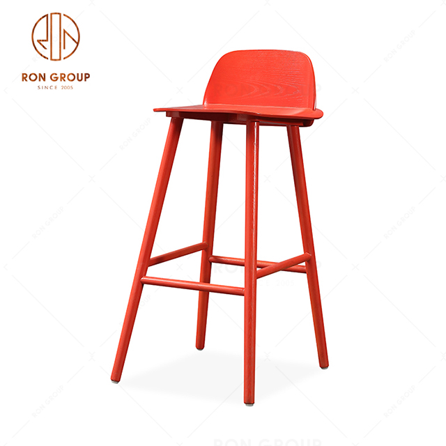 Good Quality Red Bar Chair Bar Stool Metal Dining Chair Canteen Chair