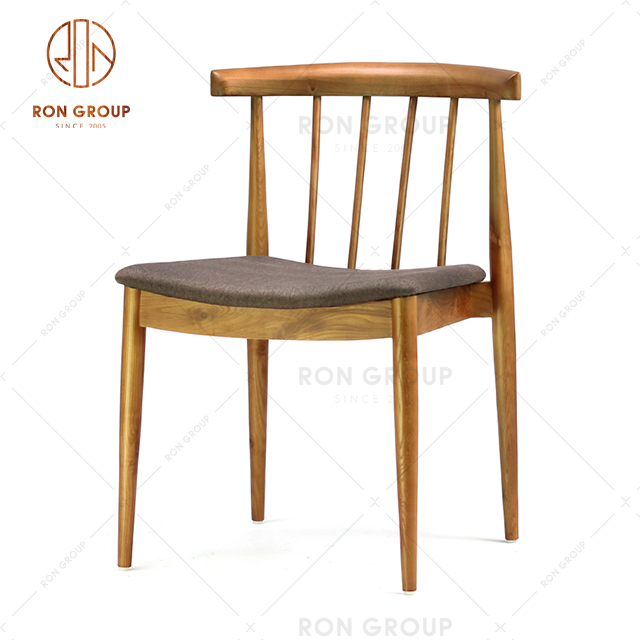 Popular America Style Furniture Modern Design Solid Wood Chair With Soft Cushion For Restaurant Hotel Club 