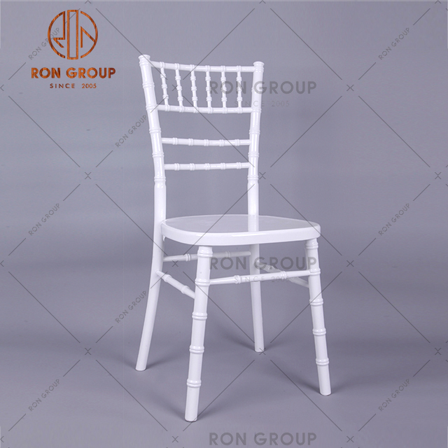 Commercial England style white wooden wedding chair with imitate bamboo design