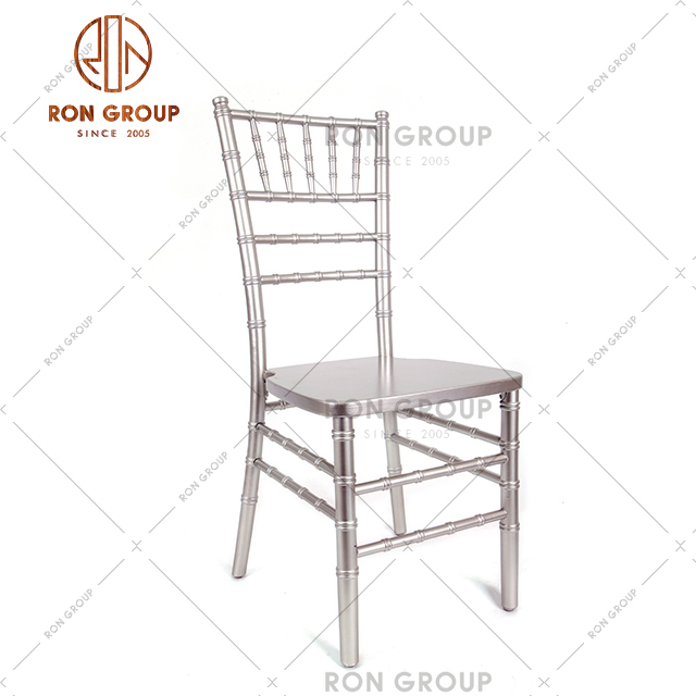 Commercial Furniture General Use and Hotel Wedding Event Wood Stackable Silver Chair 