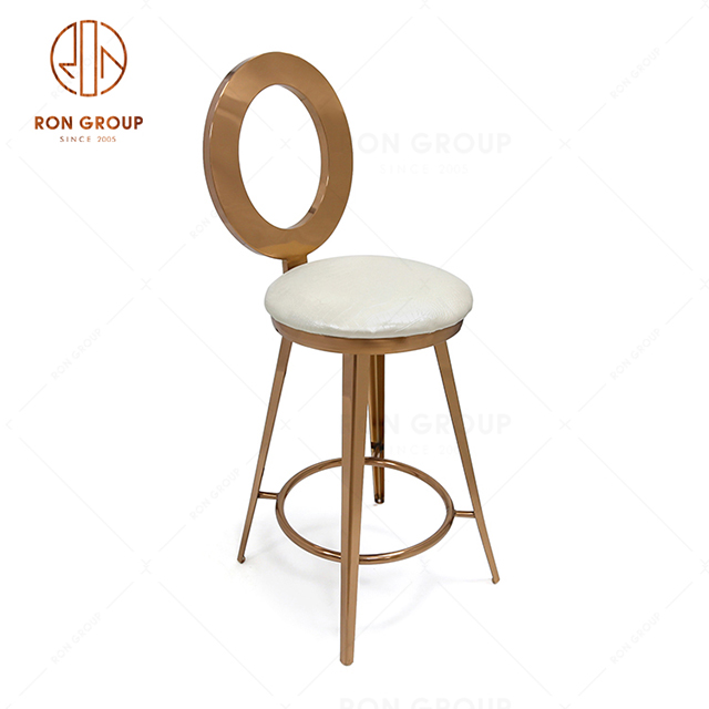 Chain Restaurant Furniture With Round Gold Stainless Steel Frame Dining Chair For Banquet And Wedding & Hoel 