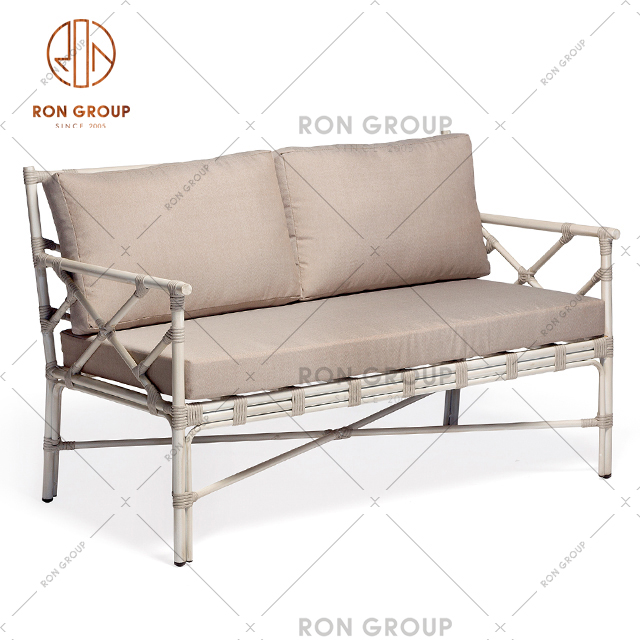 Supply Outdoor Furniture Metal Aluminum Two Seaters Sofa Seating
