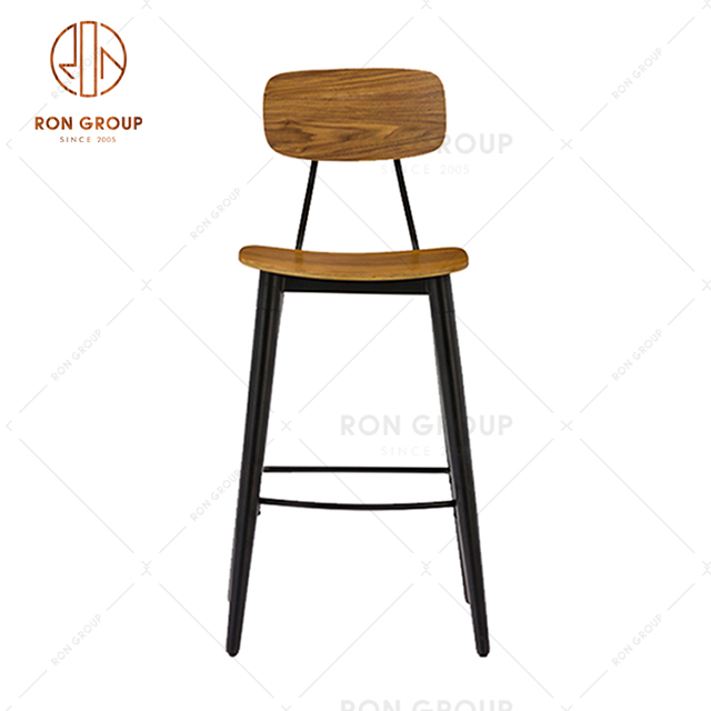 GA2001C-75STW Factory Outlet Black Metal Stool Round Steel Bar Chair For Restaurant And Coffee Shop