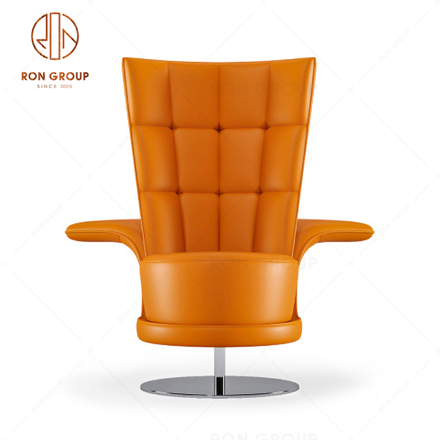Hot Sale Hotel Furniture Orange Armchair Lobby Lounge Single Sofa