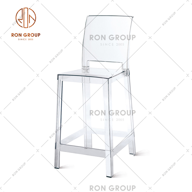 Wedding tiffany transparent chair with high leg bar stools for banquet & party & cafe & kithcen & outdoor