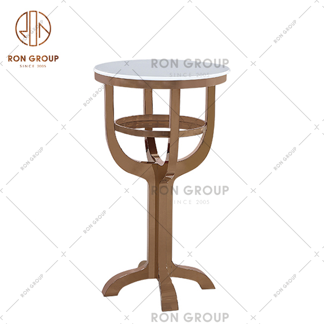 Factory Supplied Wedding High Bar Stools Glass Top Table with Stainless Steel Base For Restaurant & Hotel & in-house Kitchen