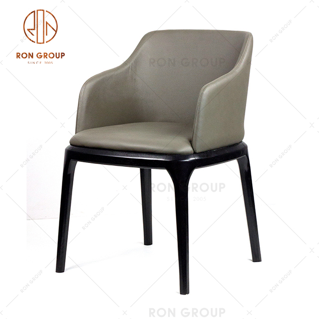Modern Style PU Leather & Fabric Chair With Wooden Frame For Restaurant  Hotel Club Bar Use