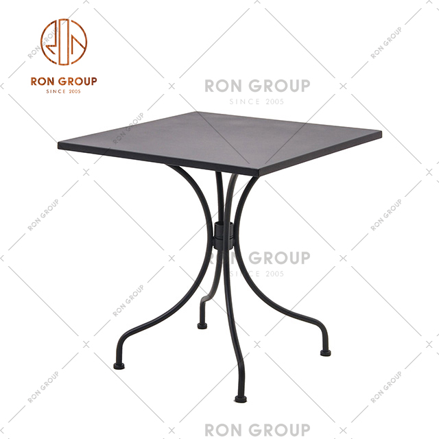 High Quality Outdoor Coffee Table Black Metal Table Garden Table