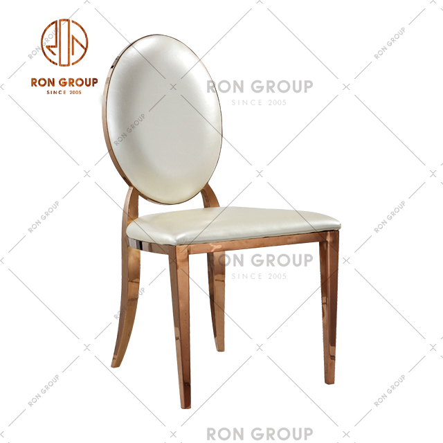 Nordic style furniture dining chair with stainless steel frame and soft cushion for wedding & banquet & party 