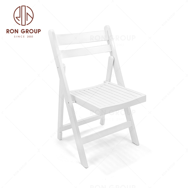 RNFH4-18 White Wedding Furniture Wood Folding Chair