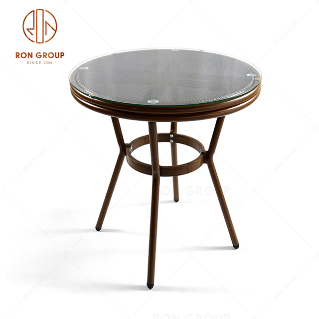 High Quality Outdoor Coffee Shop Round Dining Table Rattan Coffee Table