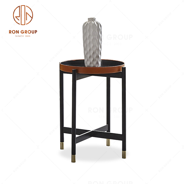 High Quality Living Room Side Table Hotel Metal Corner Table Round Table