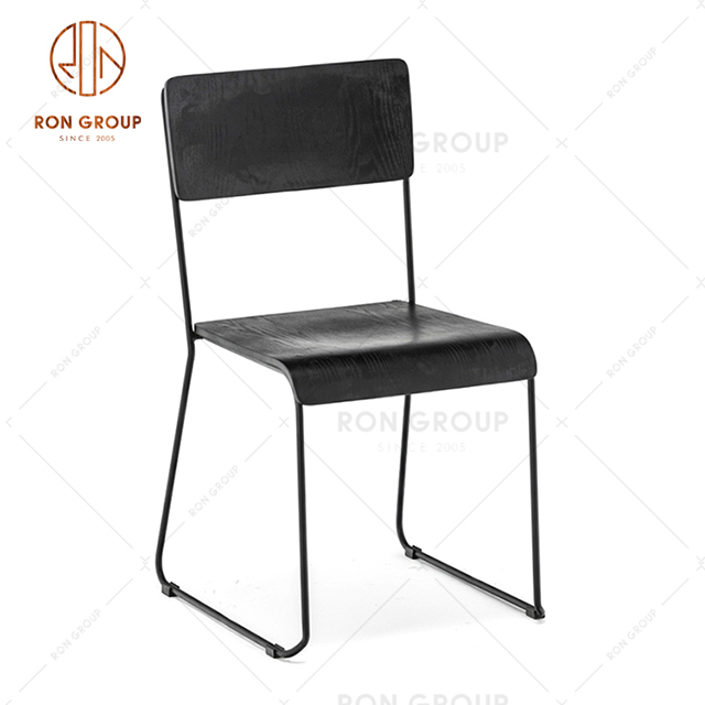 GA3602C-45STW Factory Wholesale Black Modern Design Steel Leisure Chair With Metal Frame Furniture For Restaurant Cafe Hotel