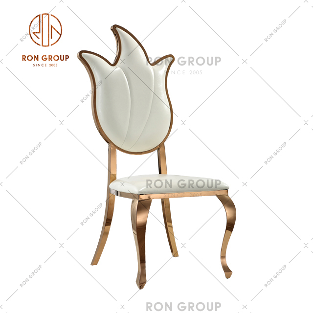Popular Banquet Chair With Golden Stainless Steel Frame For Wedding & Hotel & Restaurant & Party 
