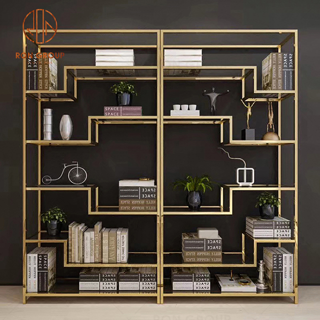 Modern Metal Stainless Steel Bookcase