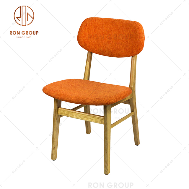Popular Bright Color Chair With Wooden Frame For Restaurant and Cafe Hotel
