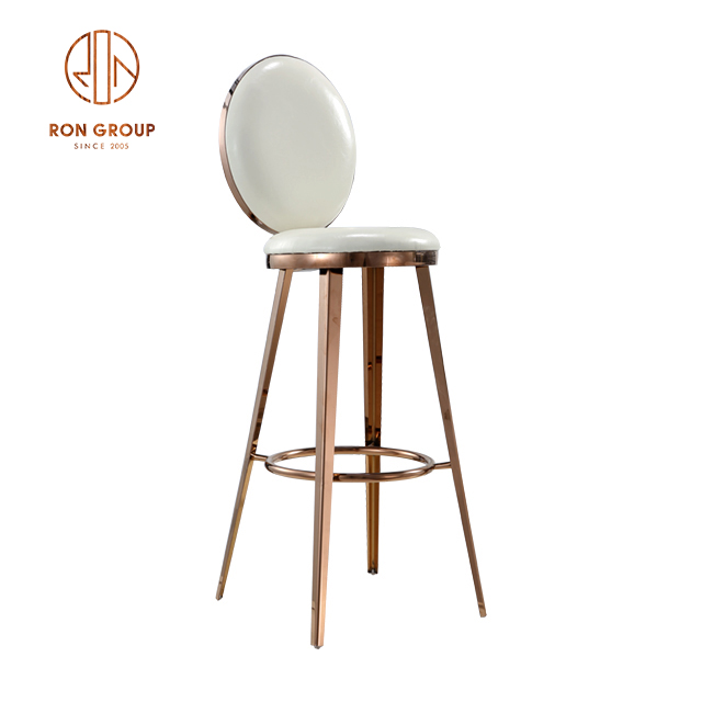 Popular Rose Gold Wedding Dining Chair with Stainless Steel Frame And Soft Leather For Hospitality Needs