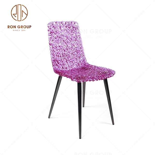 RNF09-2 Purple Color Arcylic Crystal Fit Chair