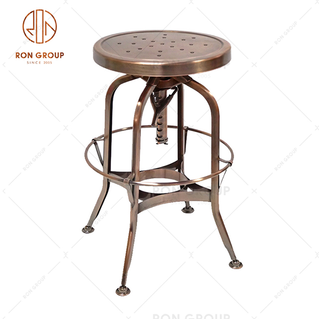 GA401C-64S Factory Outlet Black Metal Stool Round Steel Bar Stool For Restaurant And Coffee Shop