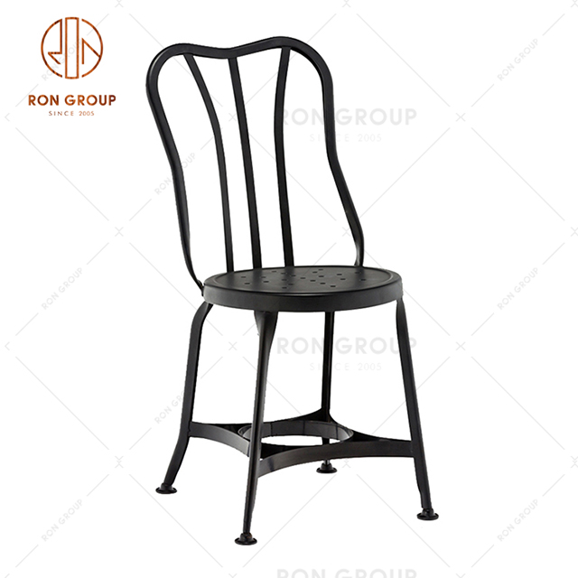 GA404C-45ST Commercail restaurant furniture black metal dining chair for restaurant & bistro & bar
