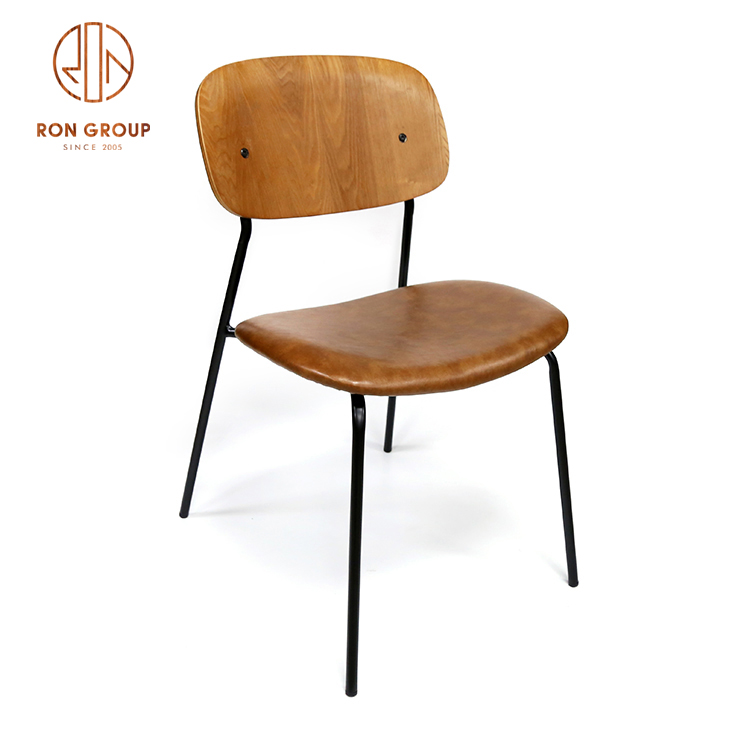 RNFCM142 Top pick furniture use metal frame and wood seat backrest for restaurant bistro,cafe and in-house use