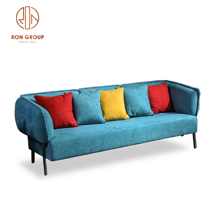 Italy style sofa set furniture with high quality linen finishe and durable mental frame for villa hotel restaurant use