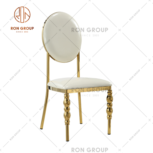 Luxury Golden Wedding Furniture With Golden Stainless Steel Frame And Soft Cushion For Banquet & Hotel & Party & Event