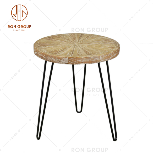 Commercial Wholesale Popular Wooden Top Old Elm Coffee Table for Restaurant Coffee Shop 
