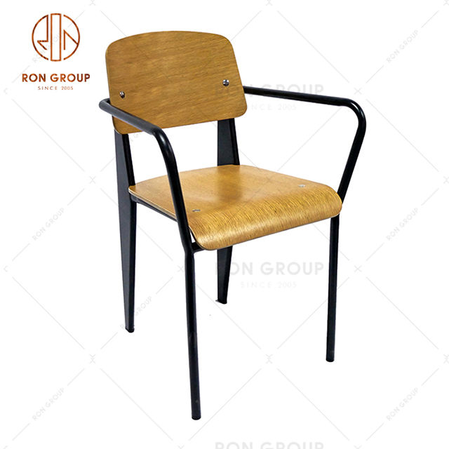 GA1701BC-45STW Cheap Price Wholesale Armrest  Metal Dining Chair For Restaurant And Hotel & Cafe