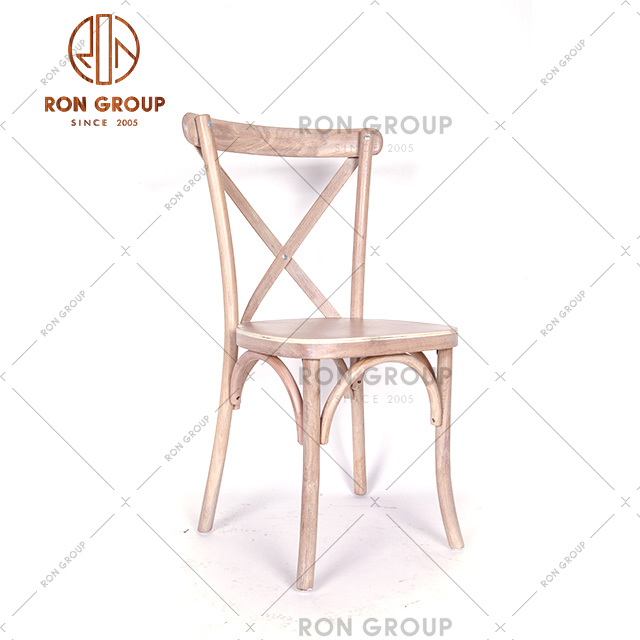 Imported oak cross-back chair for restaurant cafe wedding reception