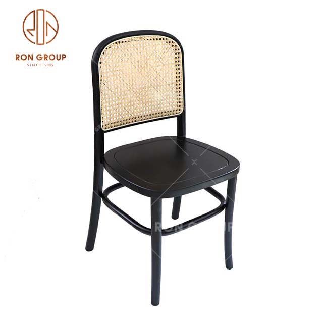 20220719 Popular Restaurant Hotel Cafe Bar Overall Matching Case Low Wood Rattan Chair