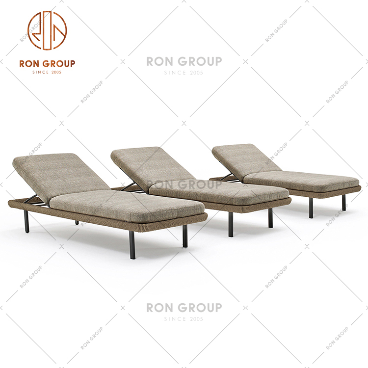 Hot Sale Hotel Swimming Pool Recliner Chair Rattan Bed Outdoor Chaise Lounge