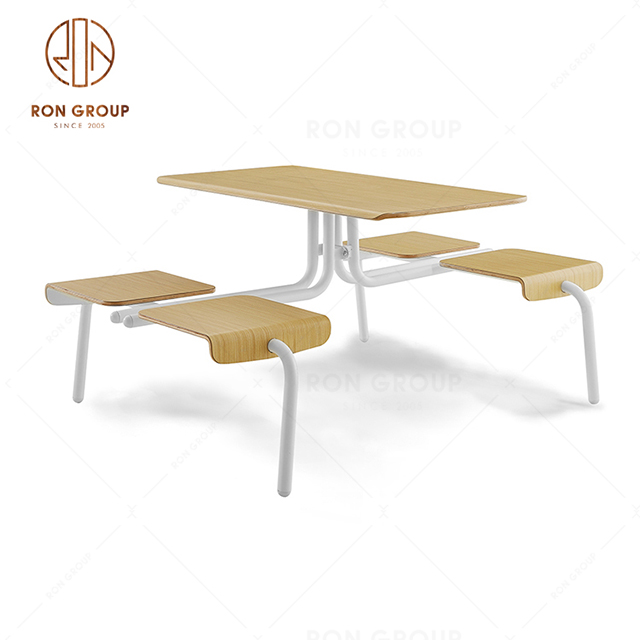 Hot Sale School Canteen Furniture Fast Food Restaurant Table With Chair