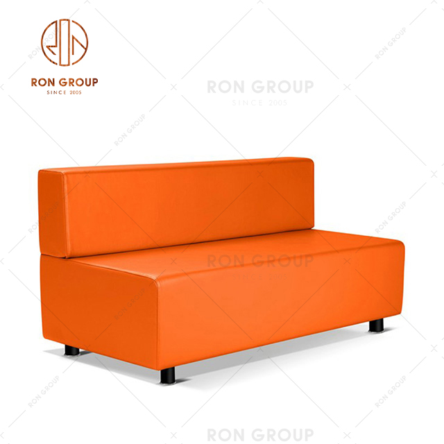 Wholesale Popular Customized Restaurant Sofa Seating Booth Sofa With Bright Orange Red For Restaurant & Hotel & Bar