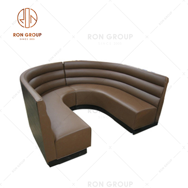 2022 Customized U-shape Sofa Brown Booth Sofa For Restaurant & Coffe Shop