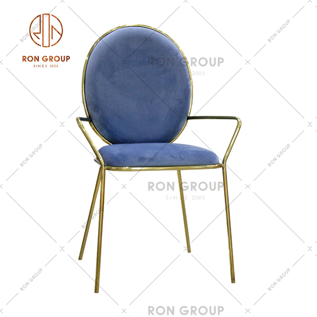 Wholesale Fabric Stainless Steel Banquet Wedding Chair with Armrest For Wedding & Restaurant & Dressing Table